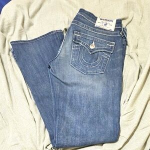 True ReligionJoey Low Rise Blue Boot Cut Jeans Classic Style